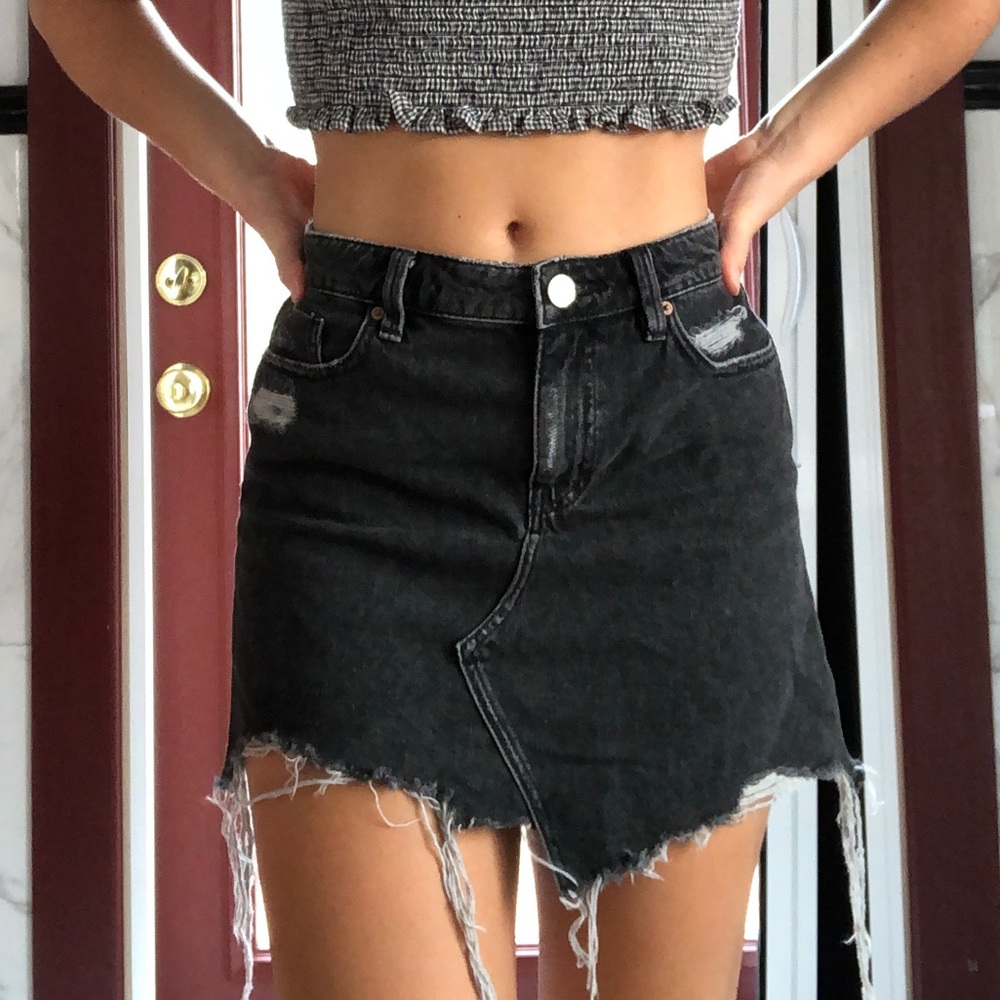 BDG Black denim skirt